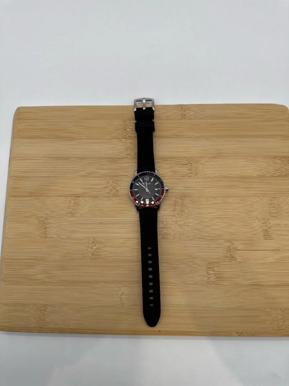 Timex Men's Dress 41mm Watch Black Silicone Black Dial Stainless Steel TW2W60600